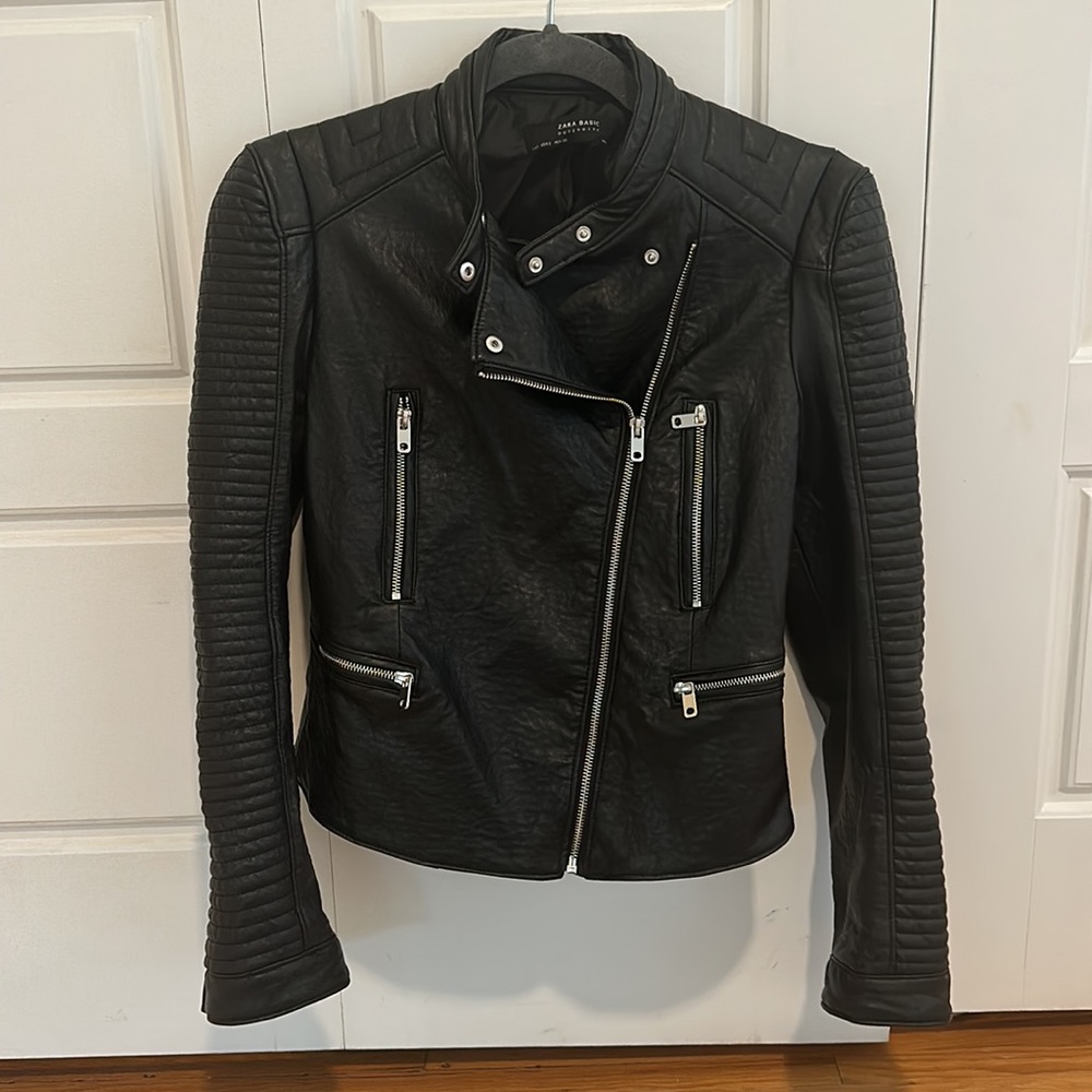 Zara faux leather moto jacket